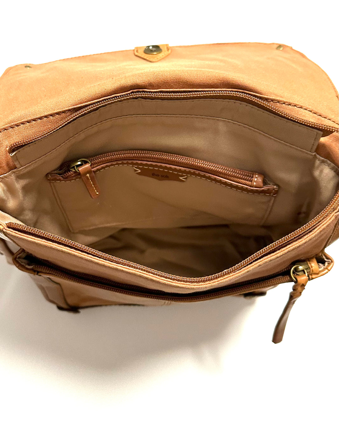 Light Brown Leather Backpack