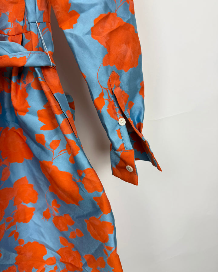 Orange & Blue Shirt Dress - Size 2/4
