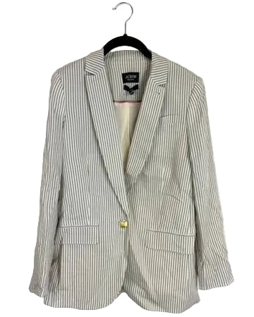 J.Crew Cream Striped Blazer - Size 0