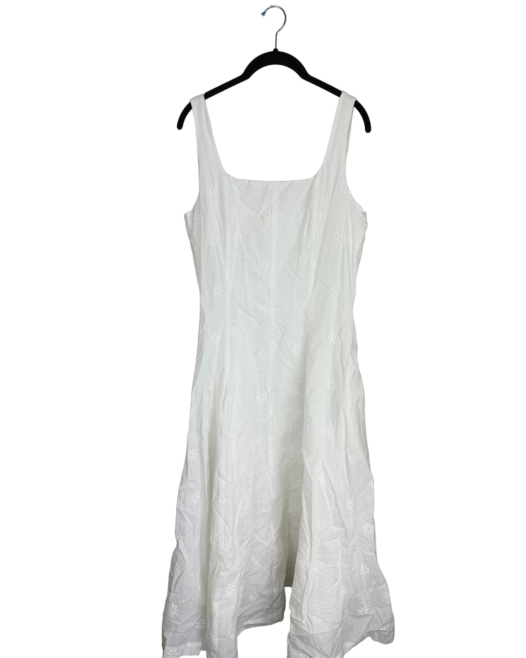 Long White Flower Embroidered Dress- Size 6/8