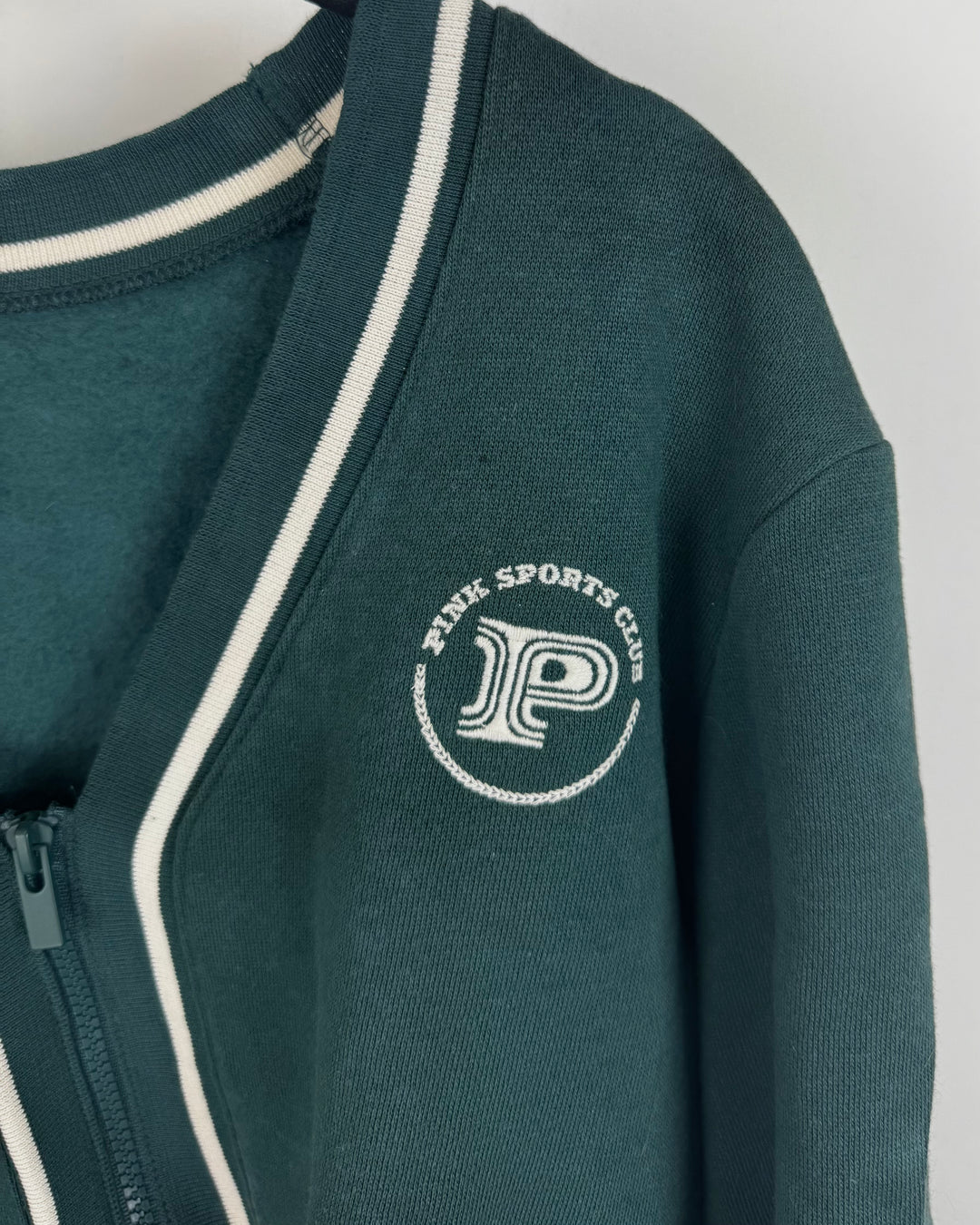 PINK Green Zip Up Jacket - Small