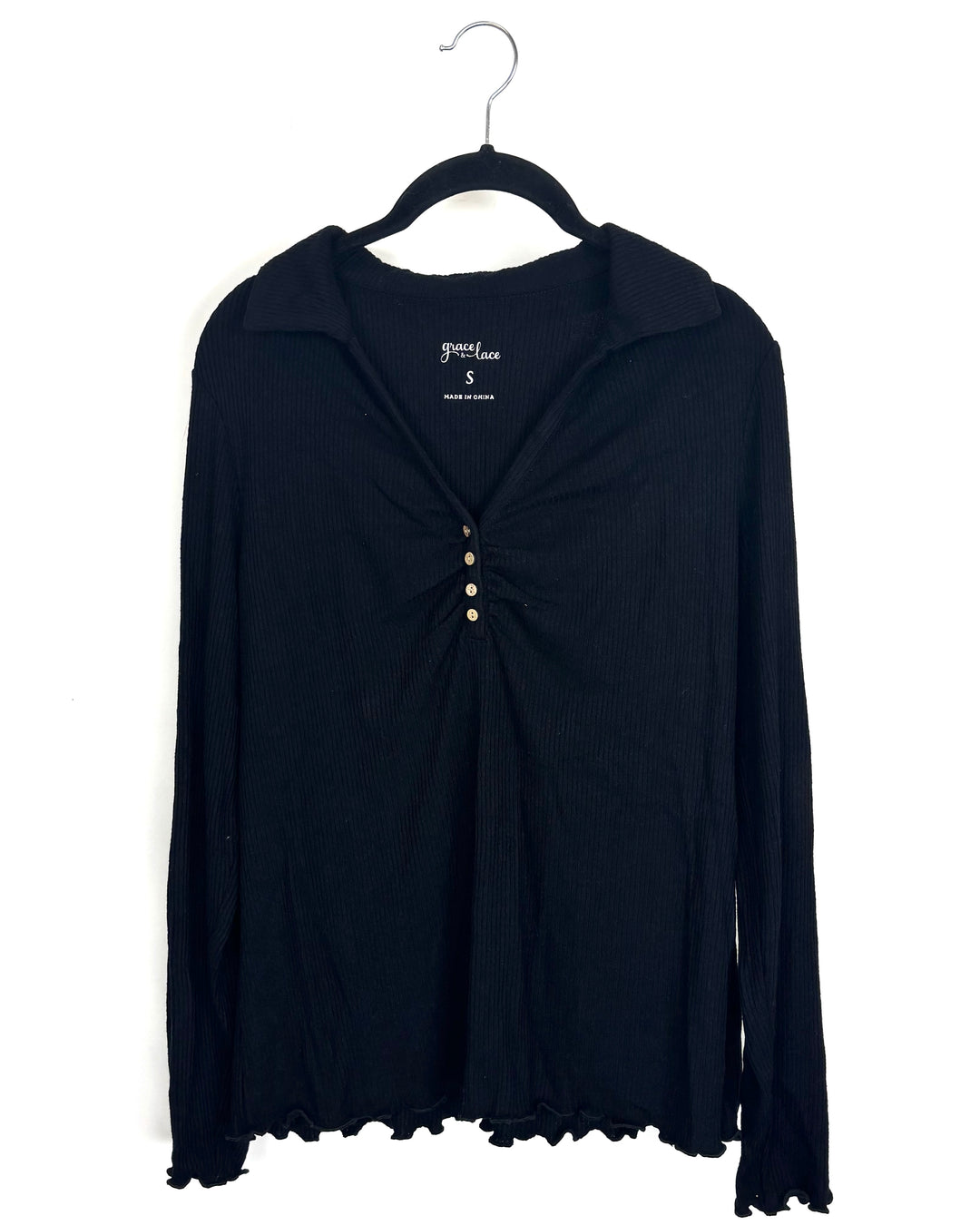 Black Collared Sweater - Size 6/8