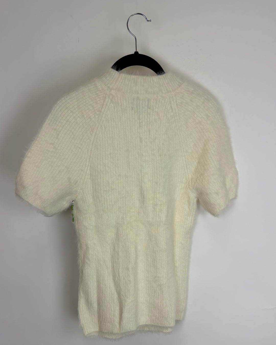 Ivory Fuzzy Knit Mock Neck Top - Size 4/6 - Size 8/10