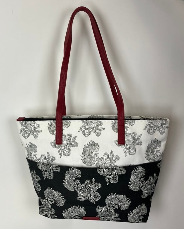 Black and White Patterned Tote Bag