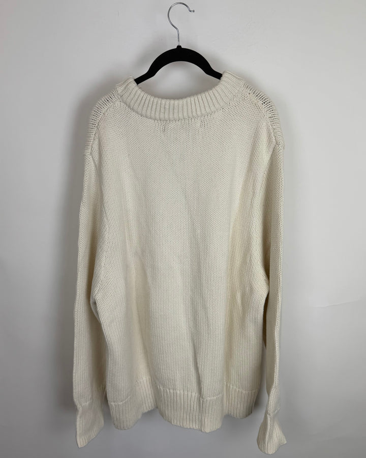 Ivory Thick Knit Sweater - Size 8/10
