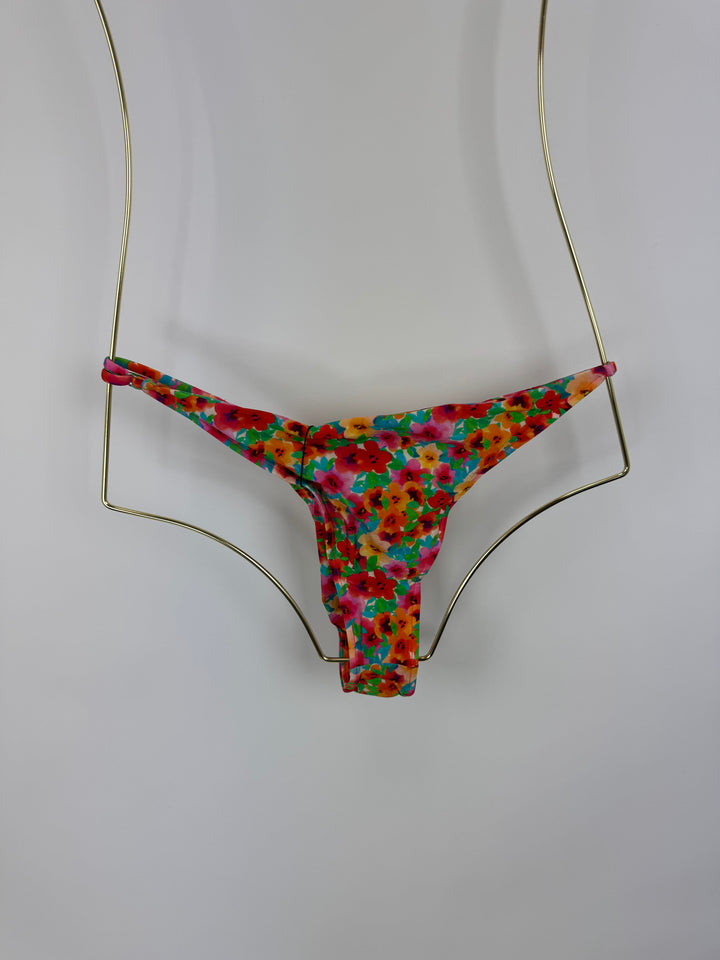 Multi Colored Floral Adjustable Waist Bikini Bottom - Extra Extra Large