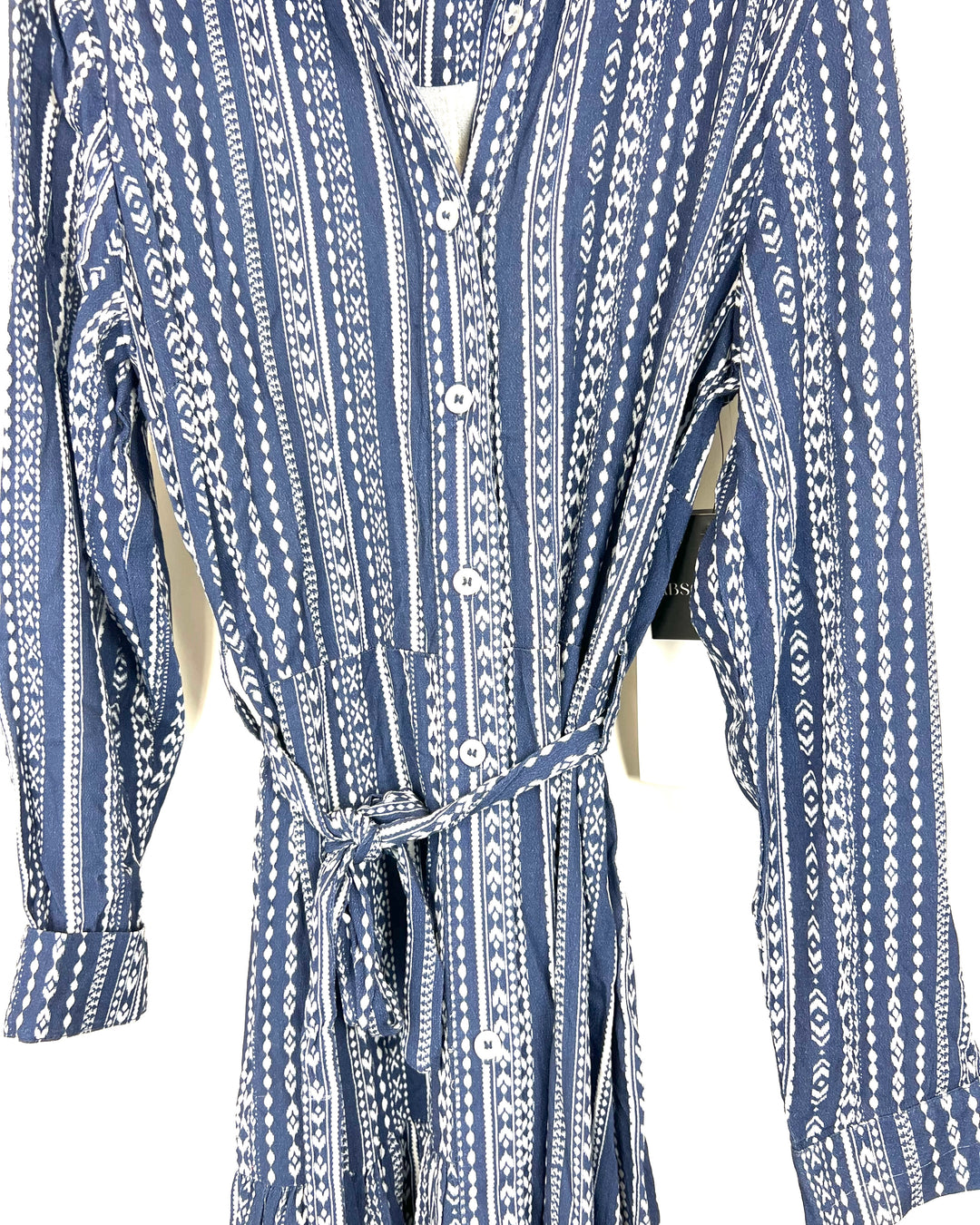 Blue Abstract Midi Dress - Size 6/8