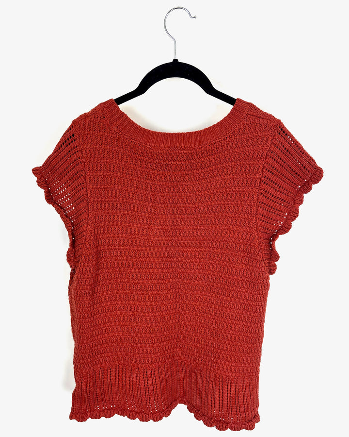 Burnt Orange Knit Sweater - Size 8/10