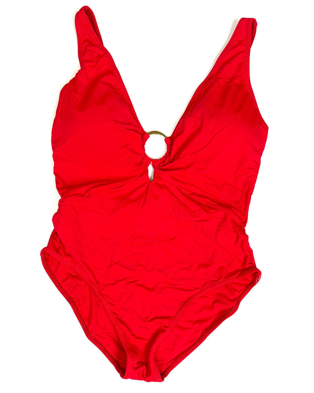 Cherry Red V-Neck One Piece Swimsuit - Size 4/6