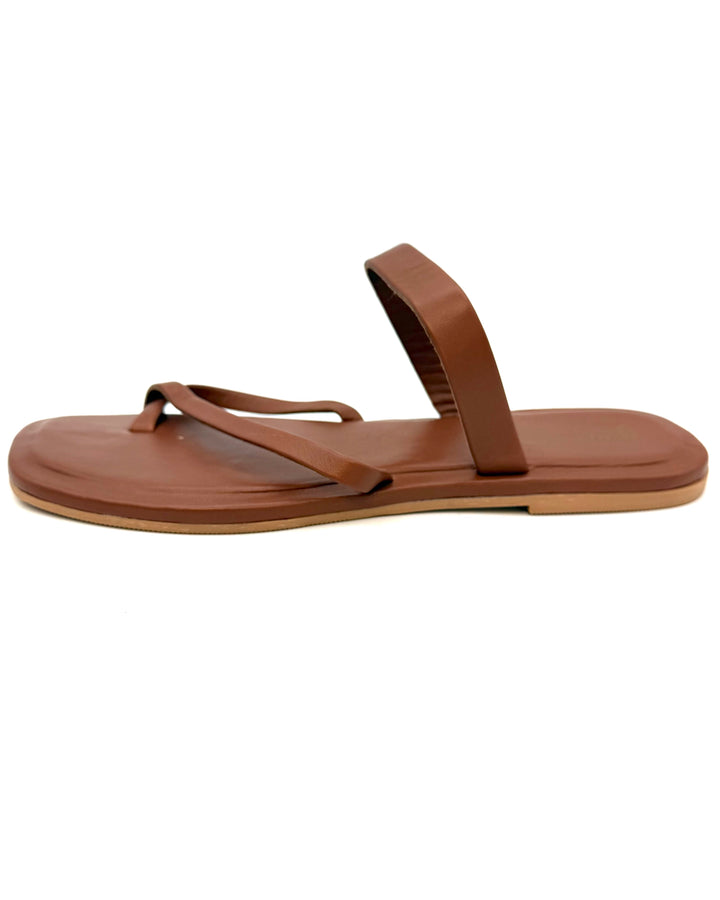 Brown Strappy Faux Leather Sandals - Size 6.5