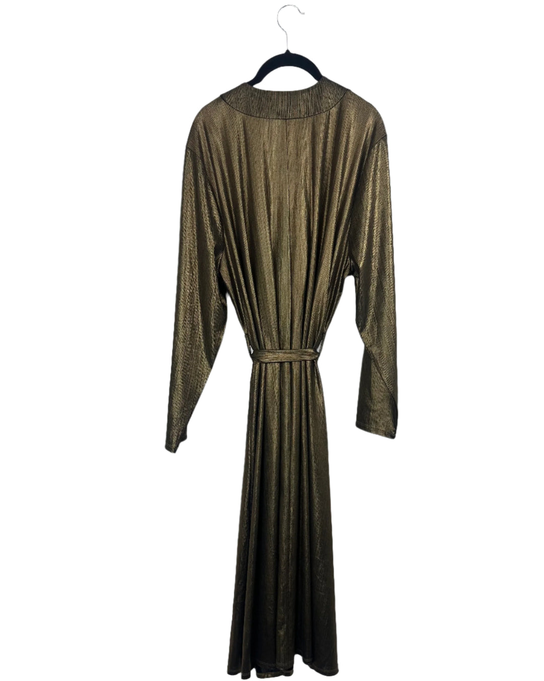 Gold Shimmer Wrap Dress - Size 2X