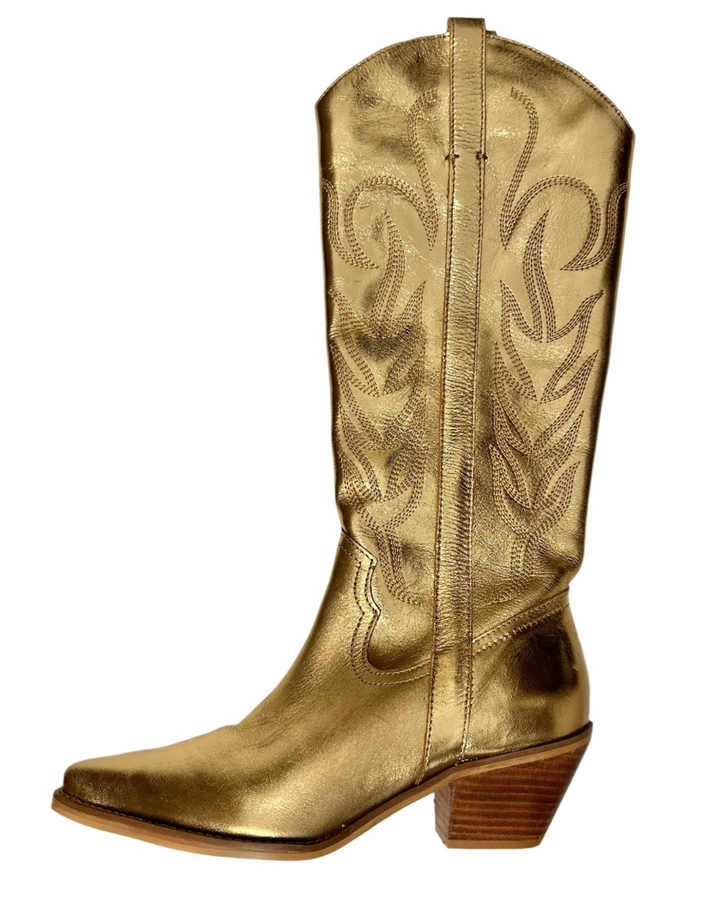 Coconuts by Matisse Gold Cowboy Boots - Size 7.5