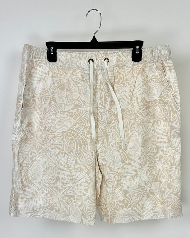 MENS Beige Printed Shorts - Medium and Large