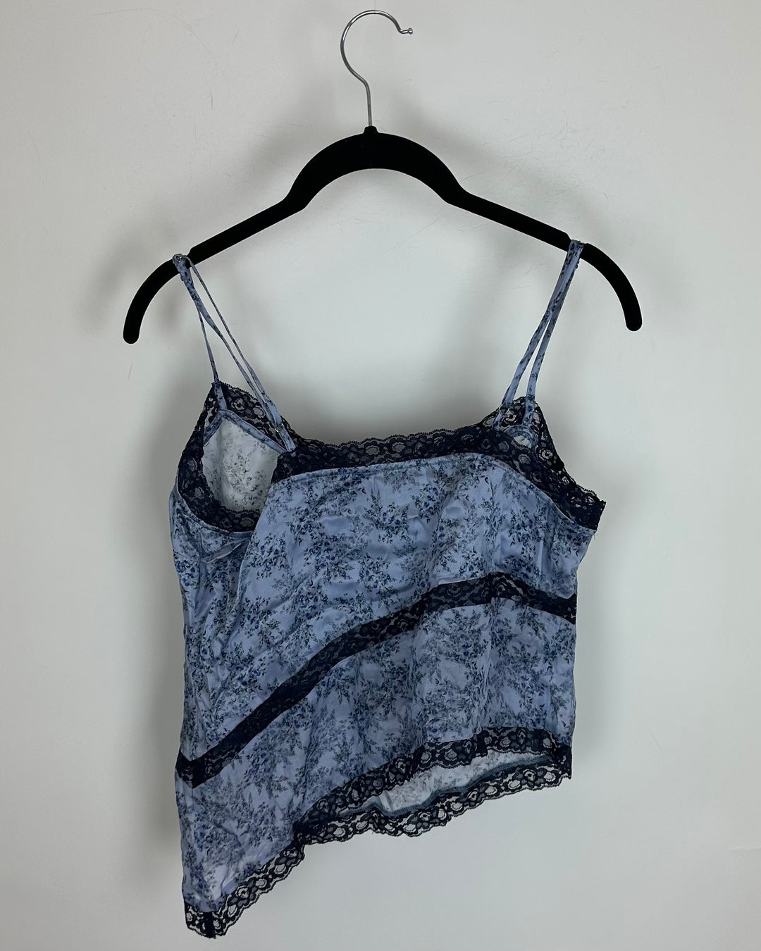Blue Floral Lace Trim Cami - Size 2/4