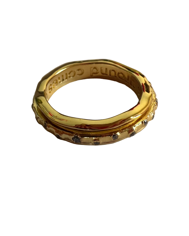 Rhinestone Gold Ring - Size 8