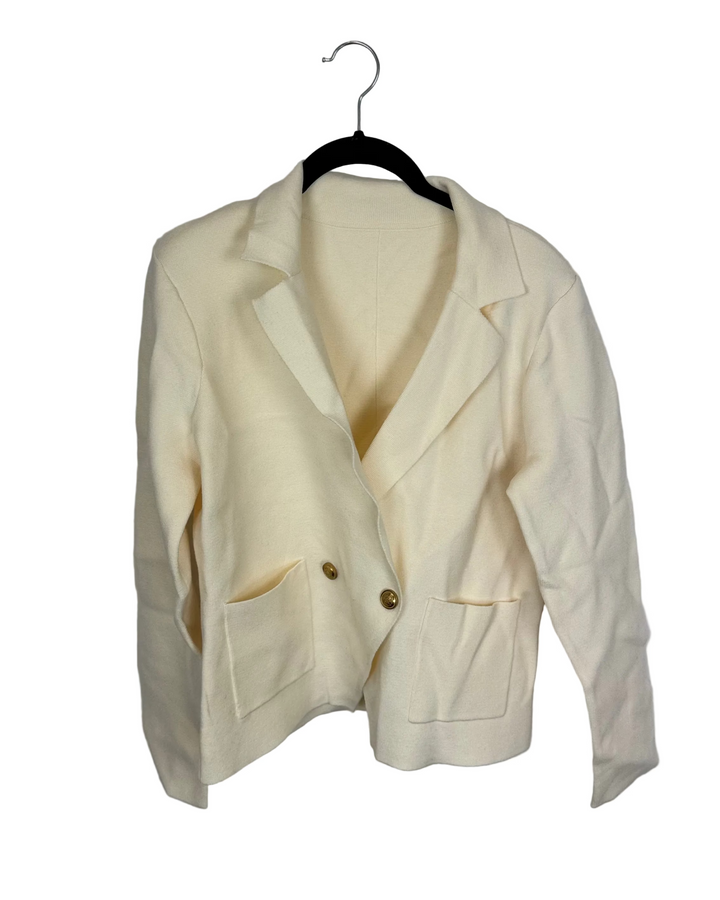 Soft Cream Casual Blazer – Size 6/8