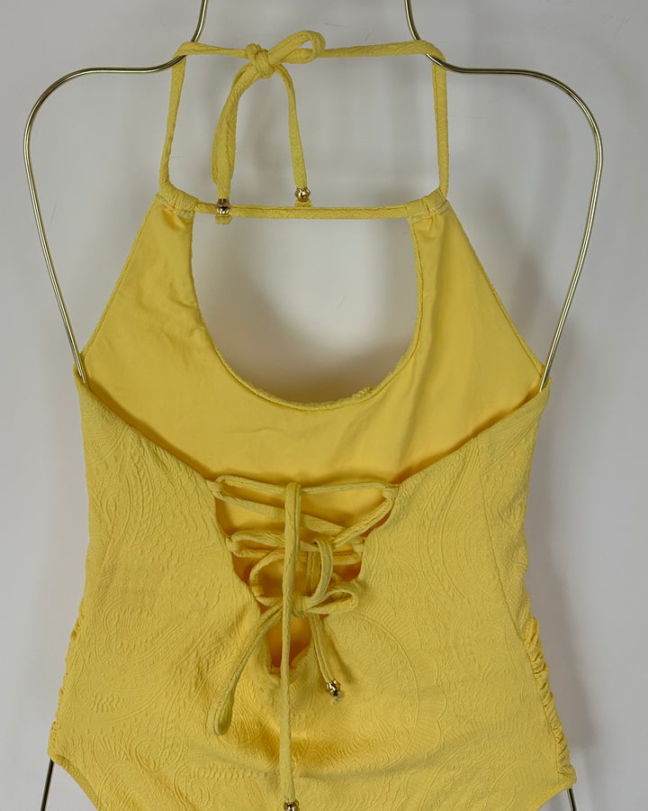 Yellow Embossed One Piece Swimsuit - Extra Small and Small