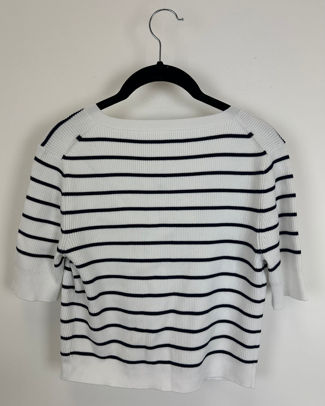Blue and White Scoop Neck Top - Size 4/6