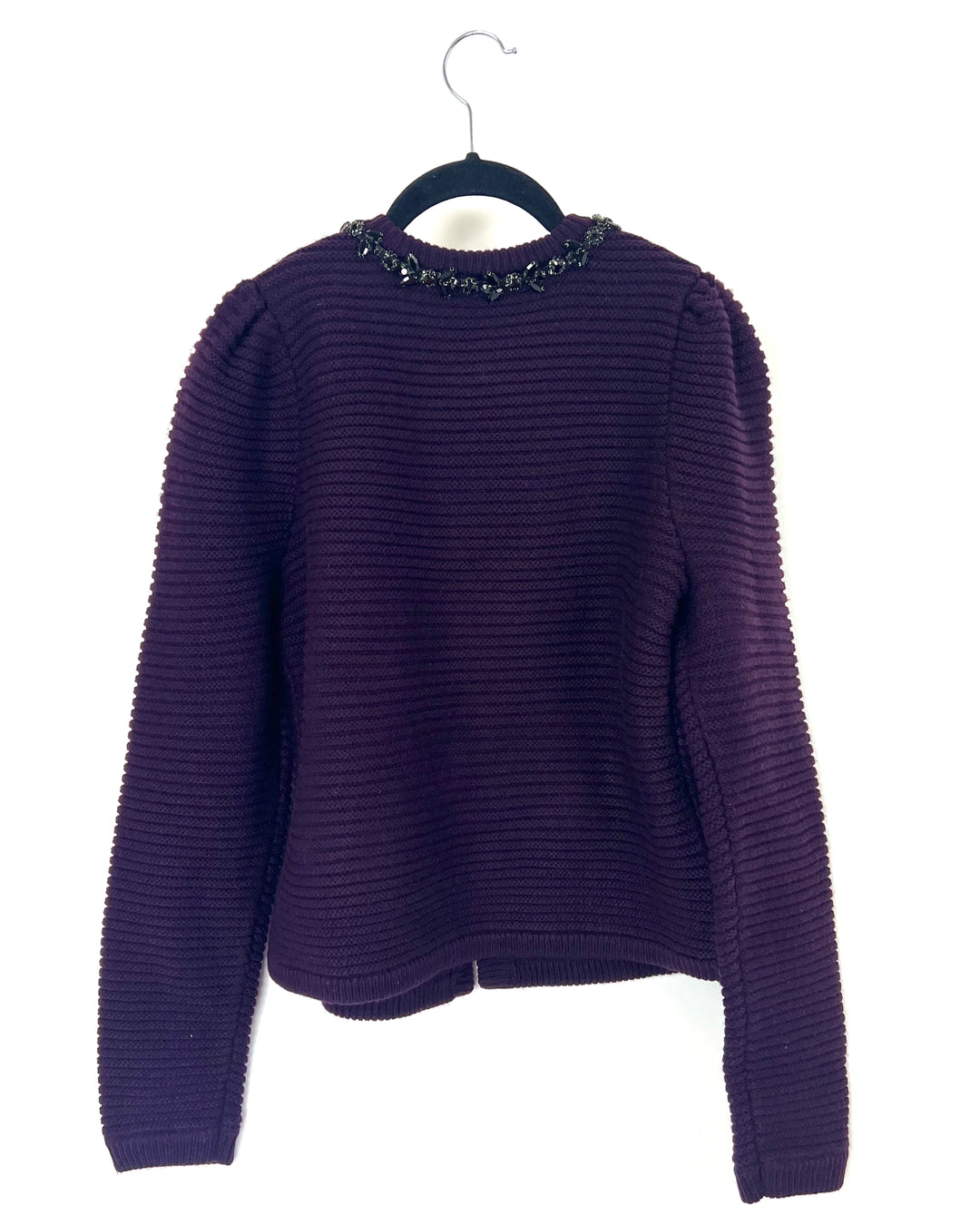 Purple and Black Gem Neckline Cardigan - Size 4/6