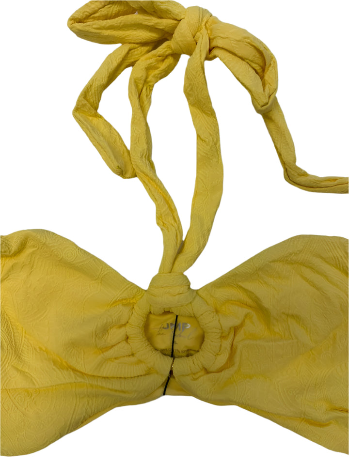 Yellow Embossed Versatile Bandeau Bikini Top - XL AND XXL