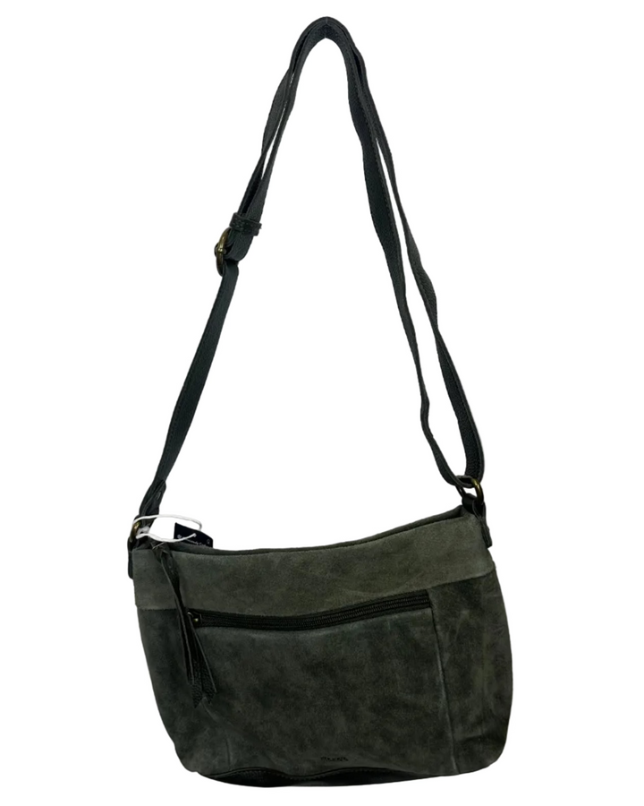 Moss Green Suede Shoulder Bag