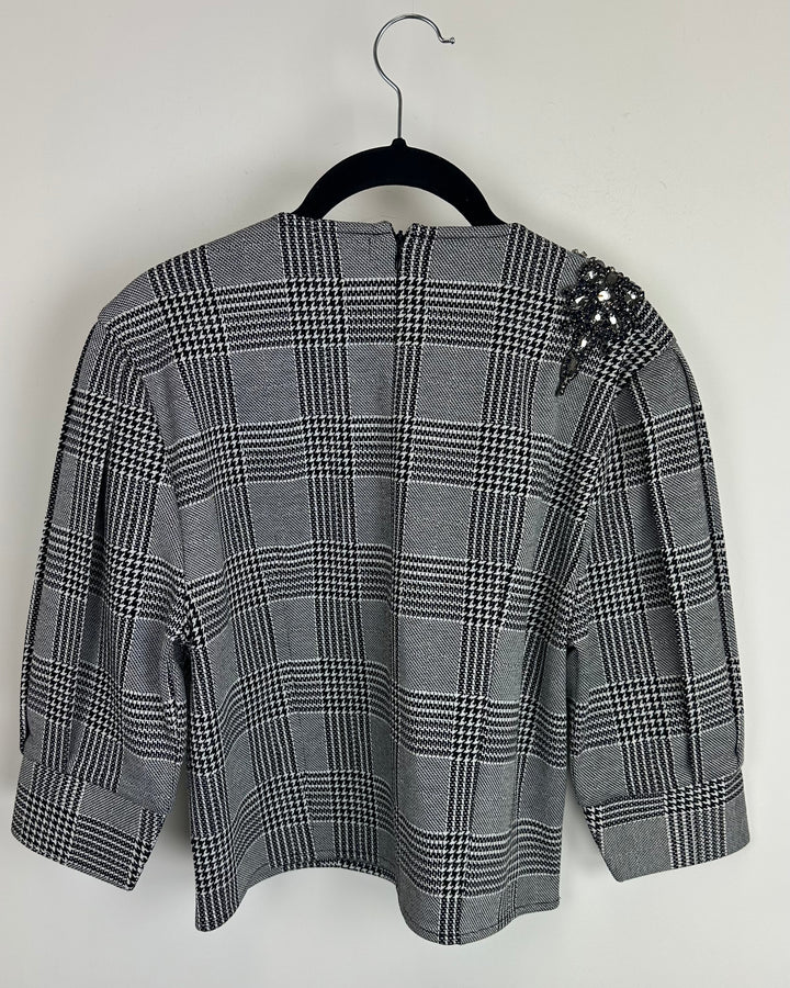 Black and White Houndstooth Top- 6/8