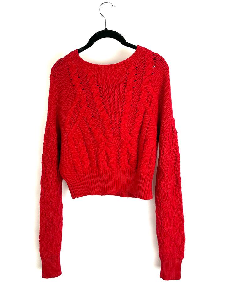 Red Cable Knit Sweater - Size 4/6