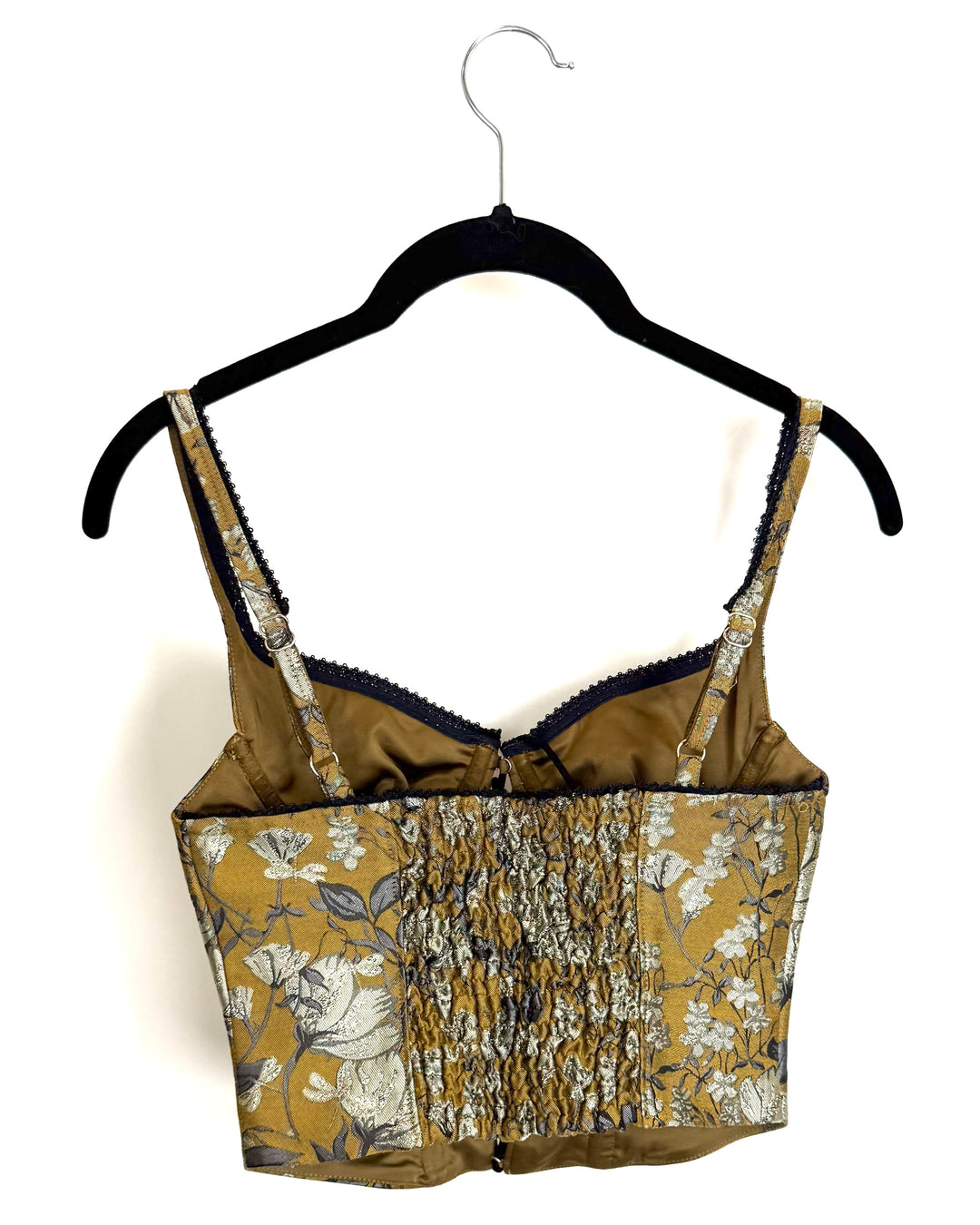 Dark Yellow Floral Corset - Size 0/2