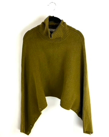 Khaki Turtleneck Cropped Sweater - Size 4/6
