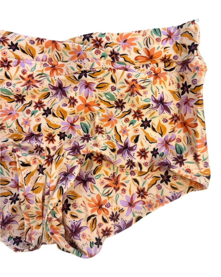 Light Orange Floral Swim Shorts - S and M