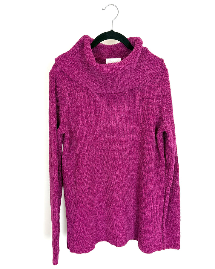 Fuchsia Turtle Neck Knit Sweater - Size 6/8