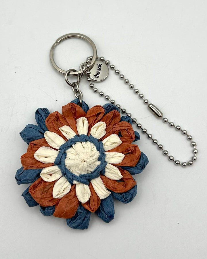 Blue paper flower design Keychain