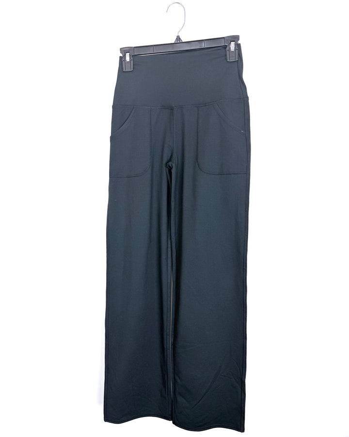 Coal Black Wide-Leg Yoga Pants - Size 0/2
