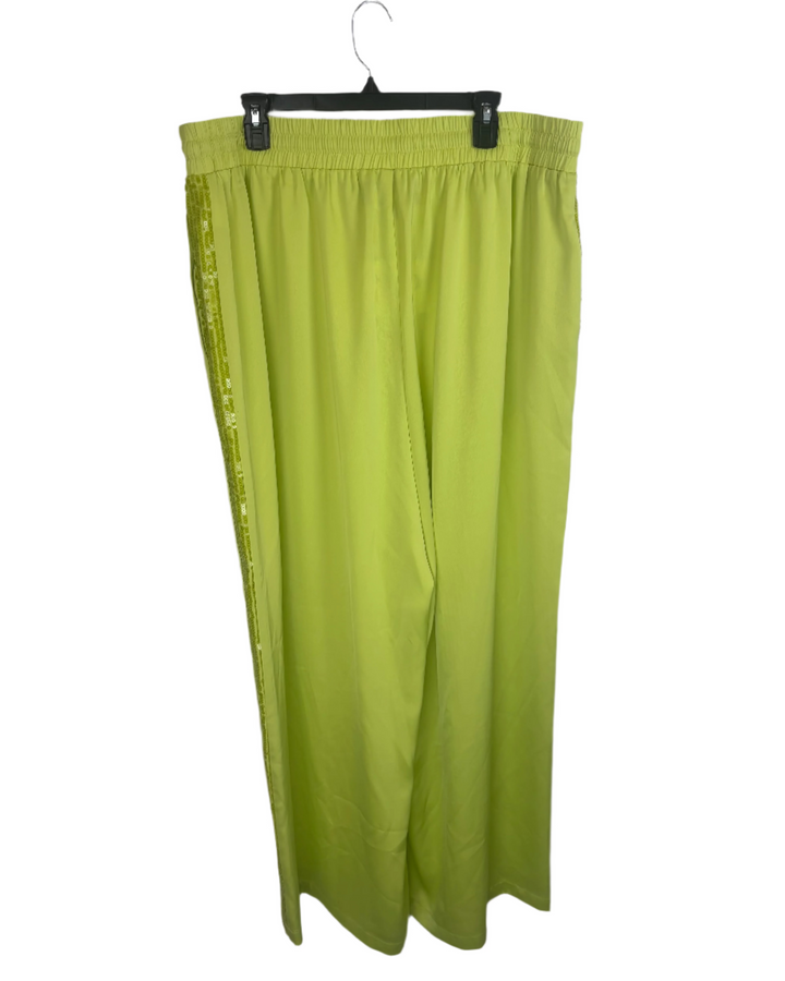 Neon Lime Green With Sequin Stripe- 2X