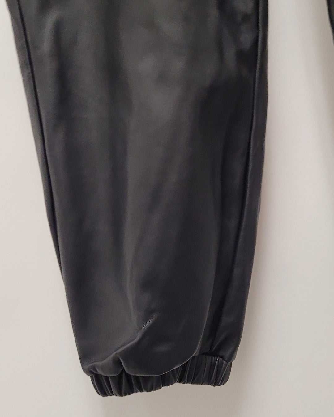Black Faux Leather Joggers - Size 2/4