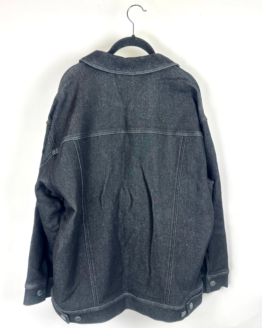 Black Oversized Denim Jacket - Small