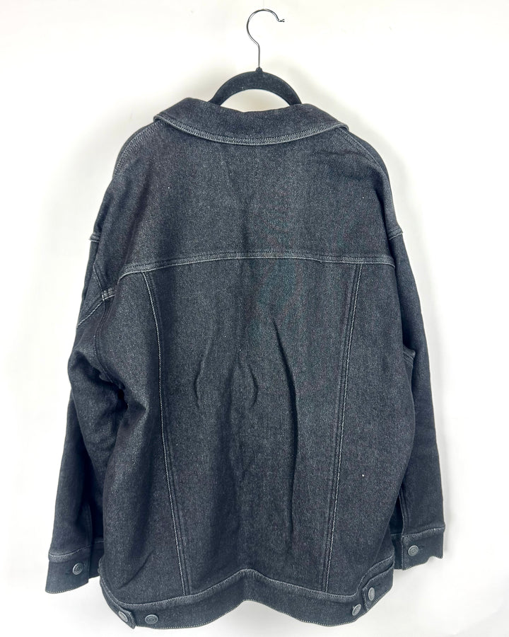 Black Oversized Denim Jacket - Small