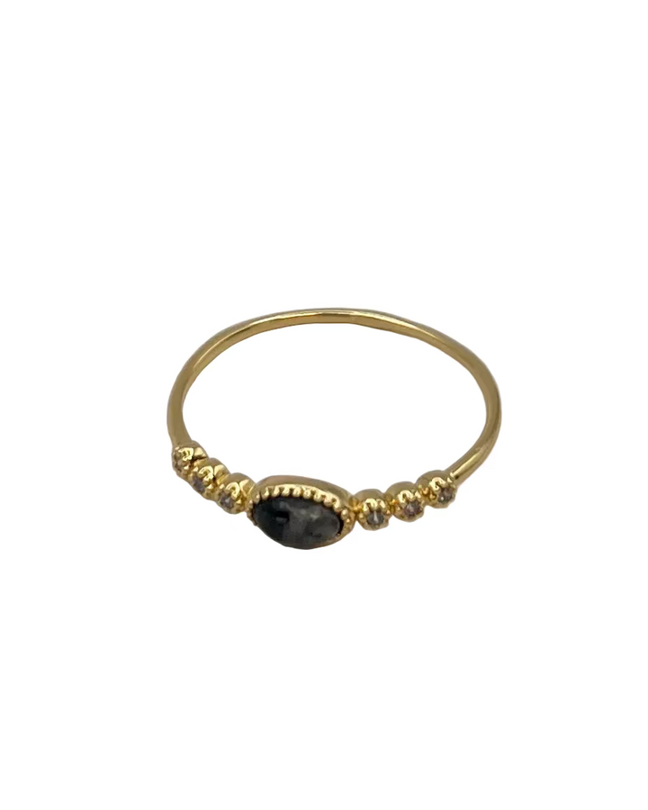 Marble & Rhinestone Ring - Size 7.5