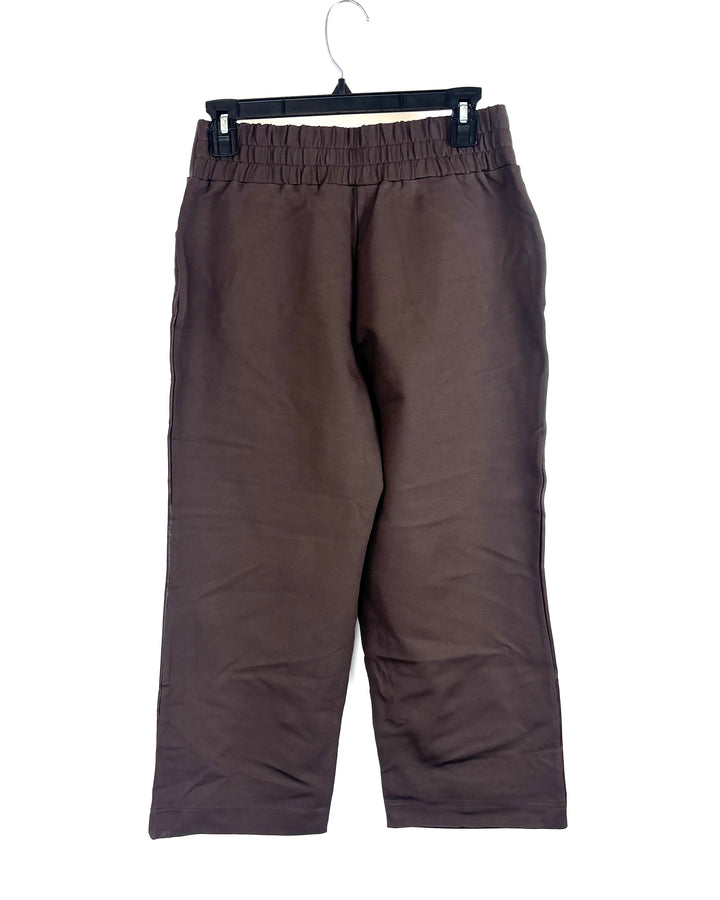 Brown Two Material Faux Leather Pant- Size 12