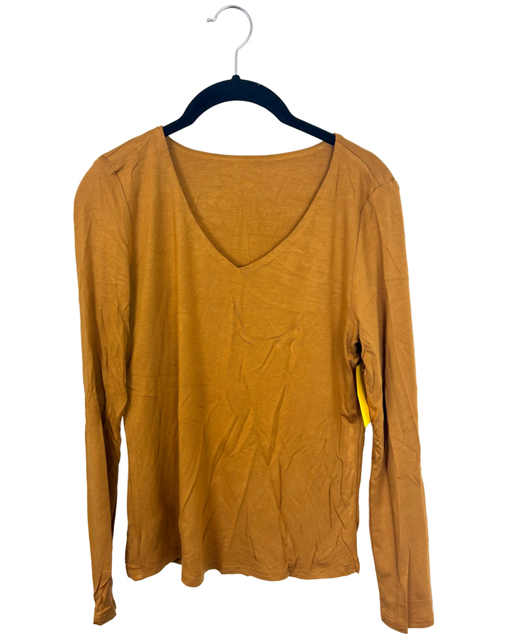 Mustard Yellow V-Neck Top – Size 2/4