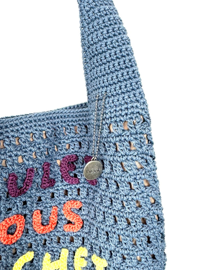 Blue Crochet Bucket Bag