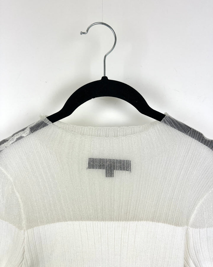 White Ribbed Body Con Dress - Size 2/4