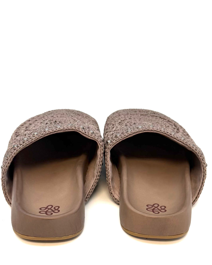 Brown Crochet & Bronze Clogs - Size 8