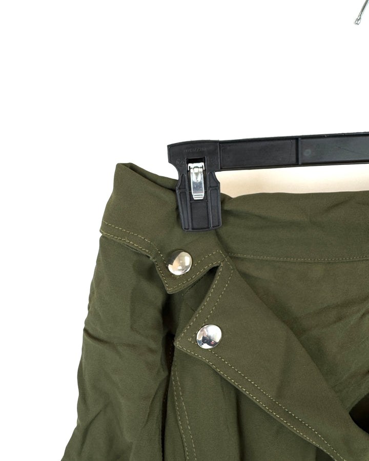 Green Off the Shoulder Zip Up Top - Size 6/8