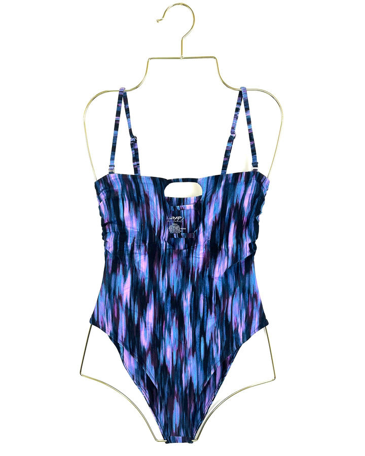 Blue And Purple One Piece Swimsuit - Extra Small and Small