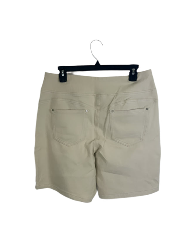 Beige Elastic Denim Knit Shorts - Size 12