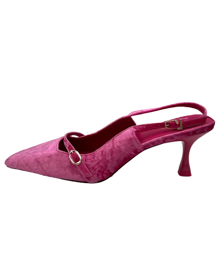 Pink Velvet Kitten Heels - Size 11