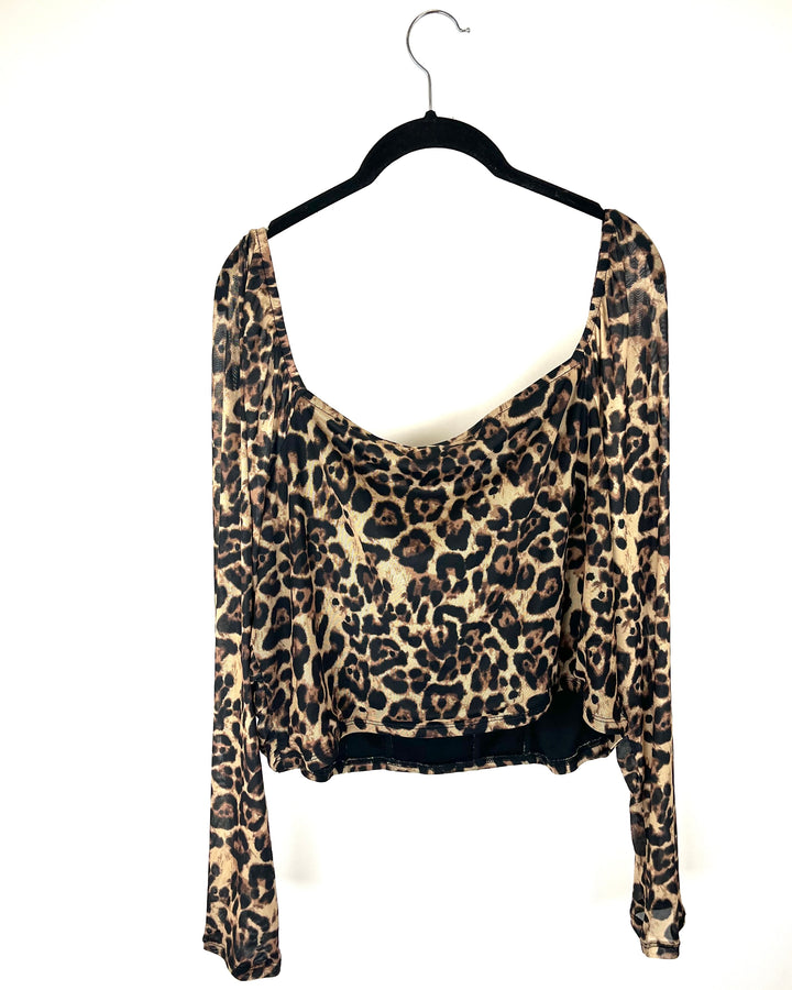 Cheetah Print Off Shoulder Top - 1X