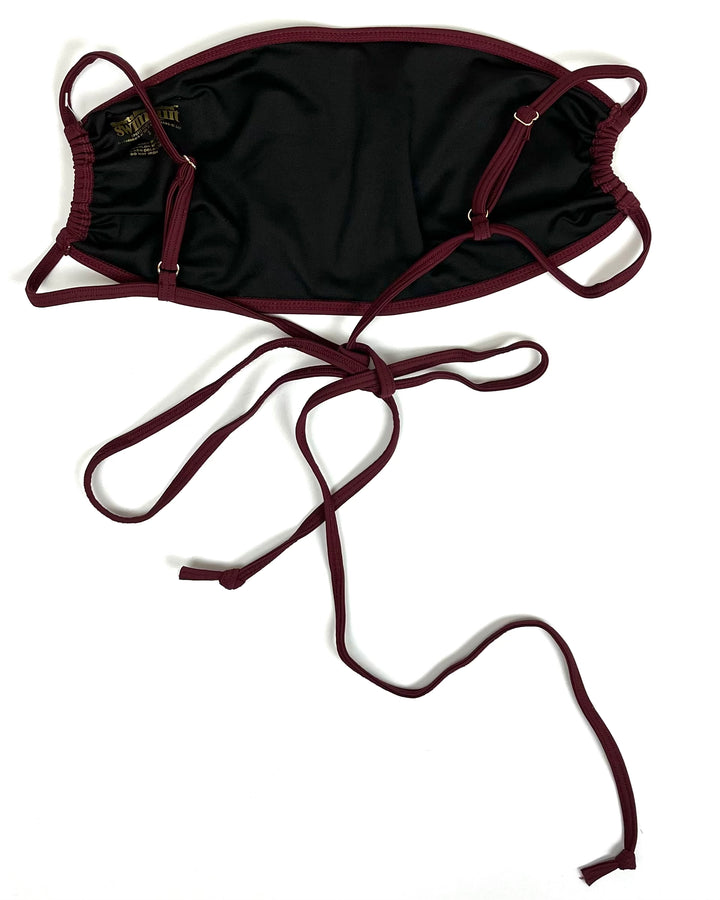 Red Wine Bandeau Swim Top - XS, S, M, L, XL, XXL, XXXL