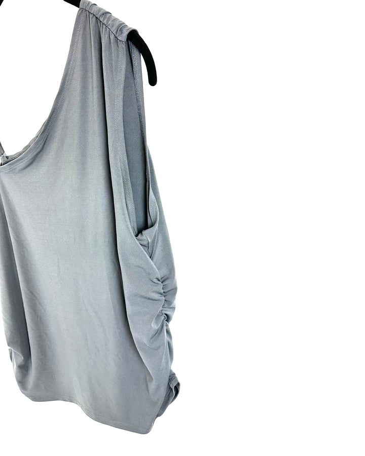 Gray Asymmetrical One Shoulder Top - Size 8/10 and 16/18